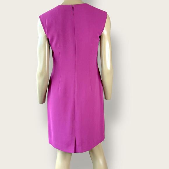 Petite Sophisticate Vintage Sleeveless Casual Chiffon Sheath Dress Size 6 Purple - Picture 2 of 13